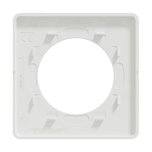plaque 1 poste schneider odace touch aluminium brossé et liseré blanc - vue de dos