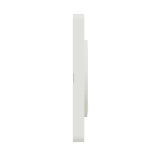 Plaque simple SCHNEIDER Odace Touch finition Kvadrat craie avec liseré blanc - vue de côté