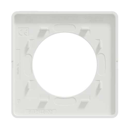Plaque simple SCHNEIDER Odace Touch finition Kvadrat craie avec liseré blanc - vue de dos