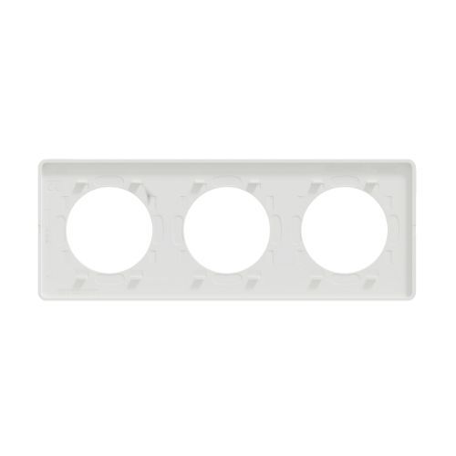 Plaque triple SCHNEIDER Odace Touch bronze brossé avec liseré blanc - vue de dos