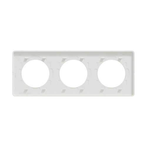 plaque 3 postes Schneider Odace Touch bois naturel avec liseré blanc - vue de dos