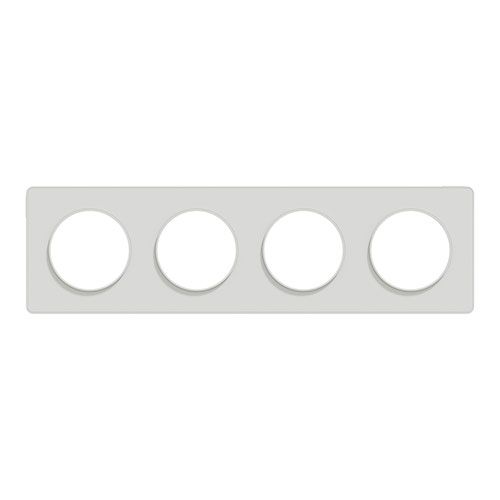 plaque quadruple blanc SCHNEIDER Odace Touch - vue de face