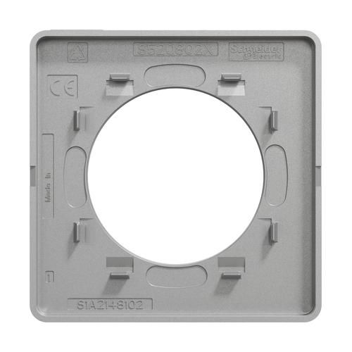 plaque 1 poste Schneider Odace Touch aluminium brossé avec liseré aluminium - vue de dos