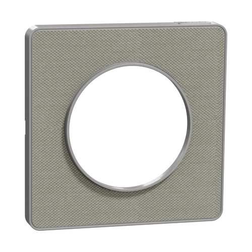 plaque 1 poste Schneider Odace Touch finition Kvadrat gris perle avec liseré aluminium