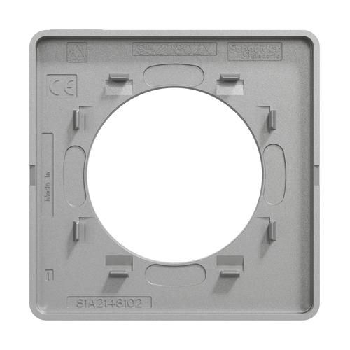 plaque 1 poste Schneider Odace Touch finition Kvadrat gris perle avec liseré aluminium - vue de dos