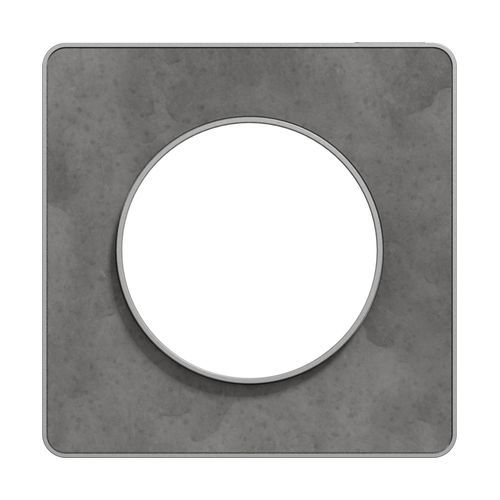 plaque 1 poste schneider odace touch couleur ardoise et liseré aluminium - vue de face