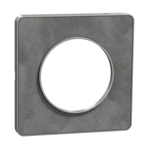 plaque 1 poste schneider odace touch couleur ardoise et liseré aluminium