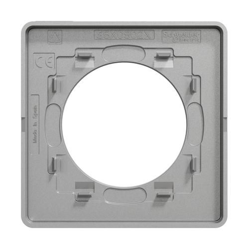 plaque 1 poste schneider odace touch couleur ardoise et liseré aluminium - vue de dos
