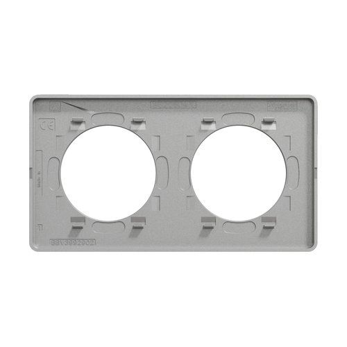 Plaque double Schneider Odace Touch Kvadrat ombre avec liseré aluminium - vue de dos