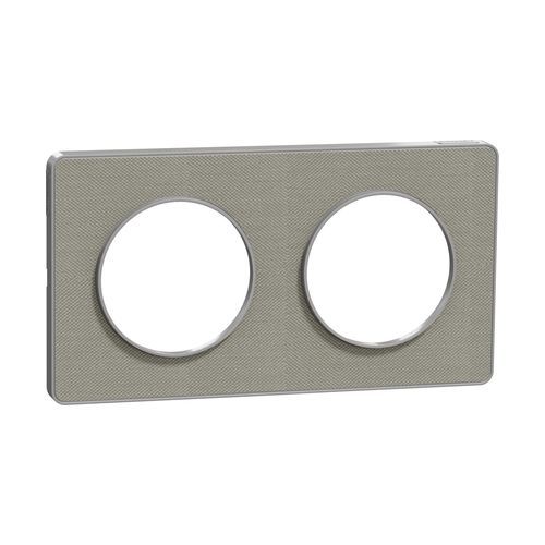 plaque 2 postes vertical schneider odace touch finition Kvadrat perle avec liseré aluminium