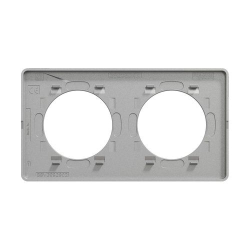 plaque 2 postes vertical schneider odace touch finition Kvadrat perle avec liseré aluminium - vue de dos