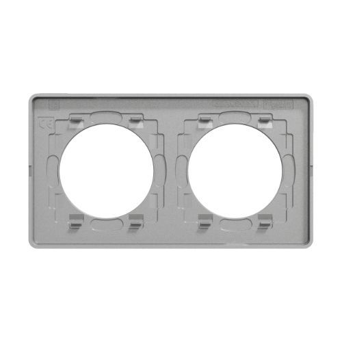 Plaque double SCHNEIDER Odace Touch ardoise avec liseré aluminium - vue de dos