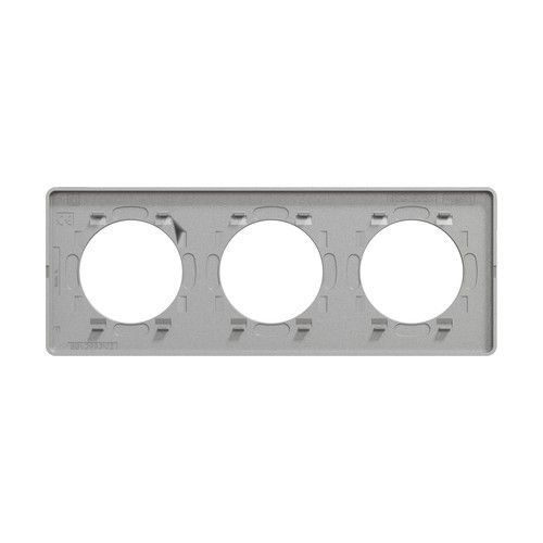 plaque 3 postes Schneider Odace Touch finition Kvadrat noir avec liseré aluminium - vue de dos