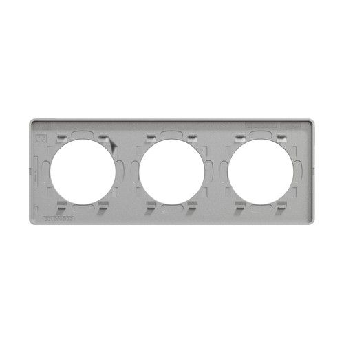 plaque 3 postes Schneider Odace Touch finition Kvadrat gris perle avec liseré aluminium - vue de dos