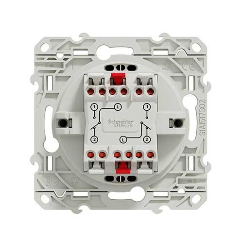Interrupteur double va et vient SCHNEIDER Odace anthracite - S540214
