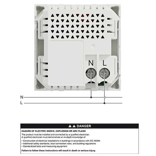 Prise chargeur double USB TYPE A+C anthracite SCHNEIDER Odace - zoom sur l'arrière du produit