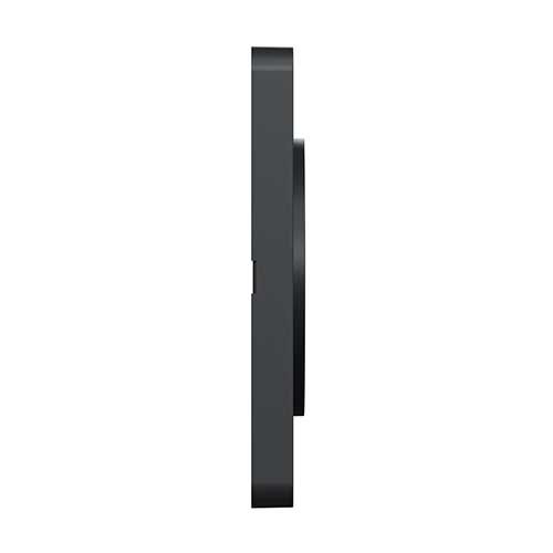 Plaque simple SCHNEIDER Odace Touch en tissu Kvadrat noir et liseré anthracite - vue de côté