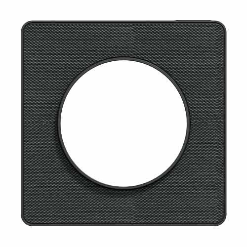 Plaque simple SCHNEIDER Odace Touch en tissu Kvadrat noir et liseré anthracite - vue de face
