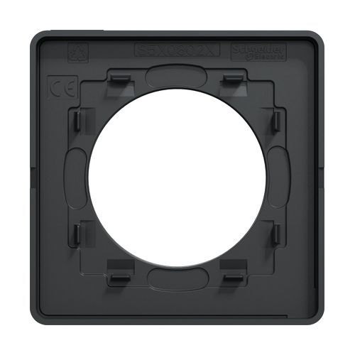 plaque 1 poste Schneider Odace Touch finition bois zebrano avec liseré anthracite - vue de dos