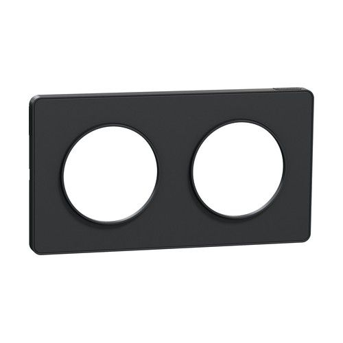 plaque 2 postes horizontaux ou verticaux Schneider Odace Touch couleur anthracite