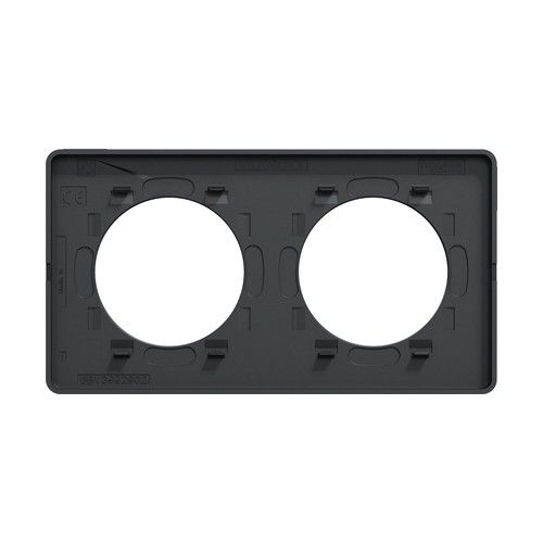 plaque 2 postes horizontaux ou verticaux Schneider Odace Touch couleur anthracite - vue de dos