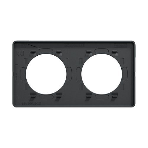 plaque 2 postes Schneider Odace Touch finition Kvadrat gris perle avec liseré anthracite - vue de dos