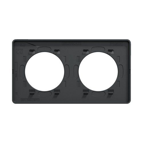 plaque 2 postes Schneider Odace Touch finition Kvadrat ocre avec liseré anthracite - vue de dos