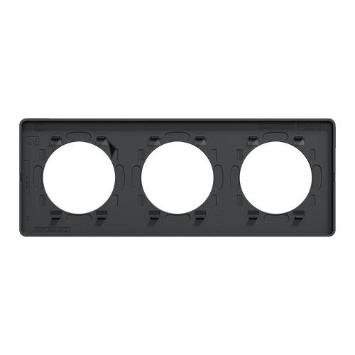 plaque 3 postes Schneider Odace Touch horizontaux ou verticaux entraxe 71mm anthracite - vue de dos