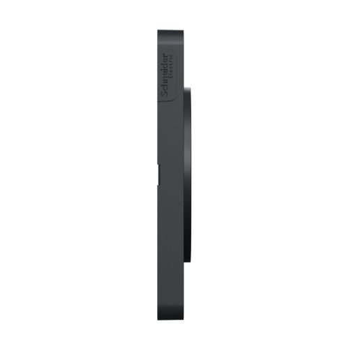 Plaque triple SCHNEIDER Odace Touch aluminium brossé avec liseré anthracite - vue de côté