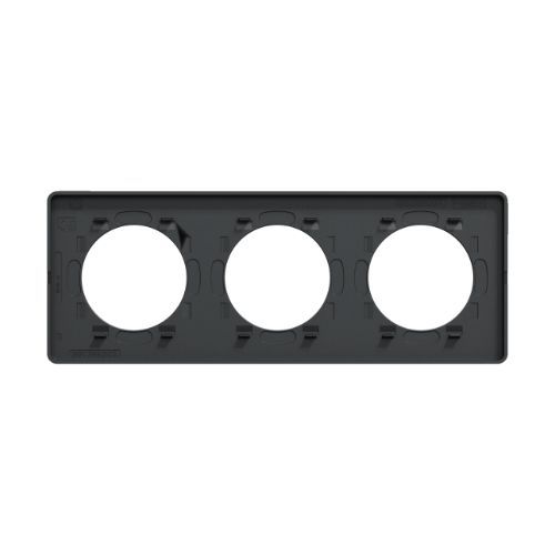 Plaque triple SCHNEIDER Odace Touch aluminium brossé avec liseré anthracite - vue de dos