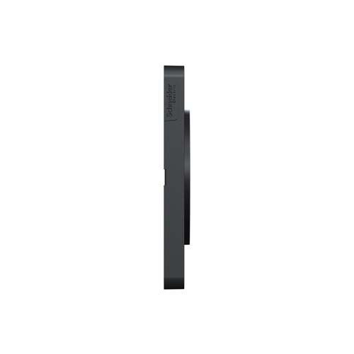 plaque 3 postes Schneider Odace Touch finition Kvadrat noir avec liseré anthracite - vue de côté