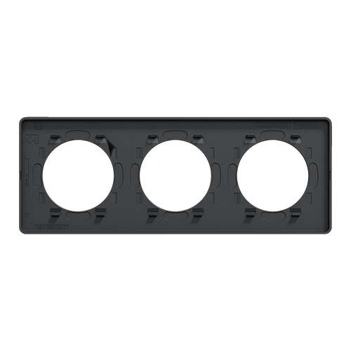 plaque 3 postes Schneider Odace Touch finition Kvadrat noir avec liseré anthracite - vue de dos