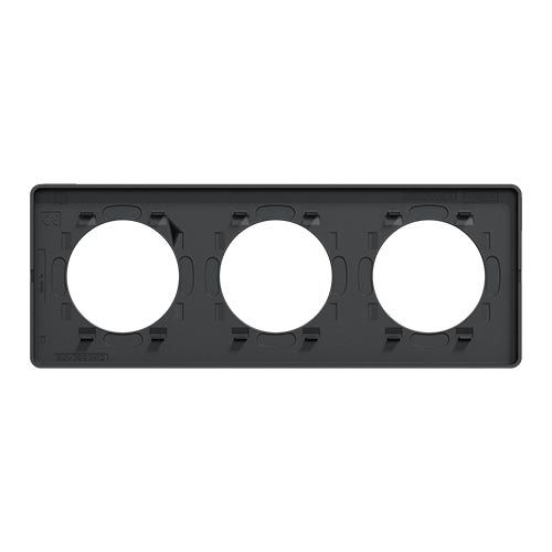 plaque 3 postes Schneider Odace Touch finition Kvadrat gris perle avec liseré anthracite - vue de dos