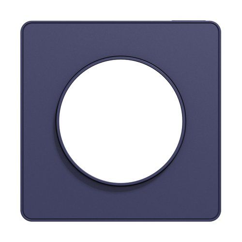 plaque 1 poste Schneider Odace Touch couleur bleu cobalt - vue de face