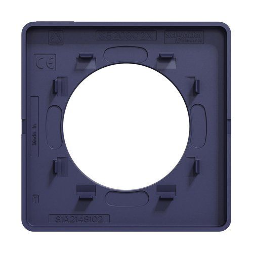 plaque 1 poste Schneider Odace Touch couleur bleu cobalt - vue de dos