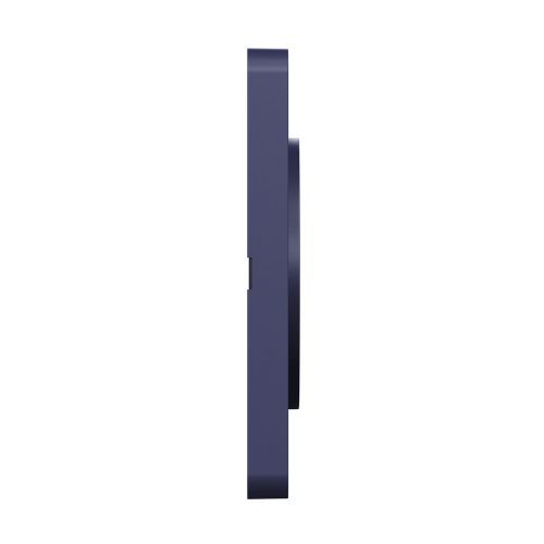 Plaque simple SCHNEIDER Odace Touch finition tissu Kvadrat bleu roi avec liseré bleu cobalt - vue de côté