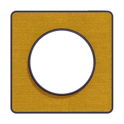 plaque 1 poste Schneider Odace Touch finition Kvadrat ocre avec liseré bleu cobalt - vue de face