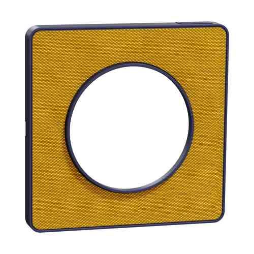 plaque 1 poste Schneider Odace Touch finition Kvadrat ocre avec liseré bleu cobalt