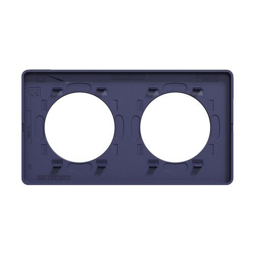 plaque 2 postes Schneider Odace Touch horizontaux ou verticaux 71mm bleu cobalt - vue de dos