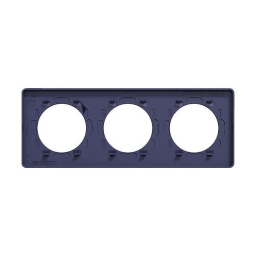 plaque 3 postes Schneider Odace Touch horizontaux ou verticaux 71mm bleu cobalt - vue de dos
