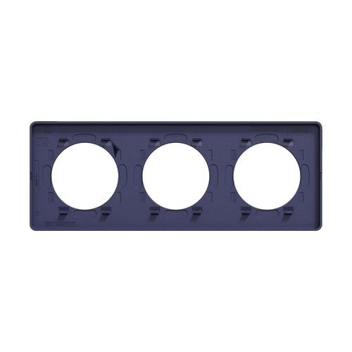 plaque 3 postes Schneider Odace Touch finition Kvadrat bleu roi avec liseré bleu cobalt - vue de dos