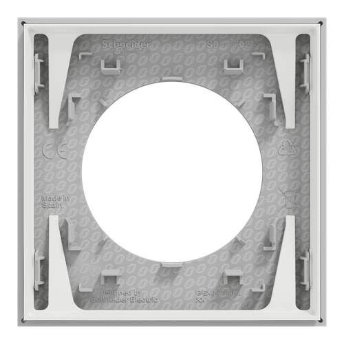 plaque de finition 1 poste Schneider Odace gris galet - vue de dos