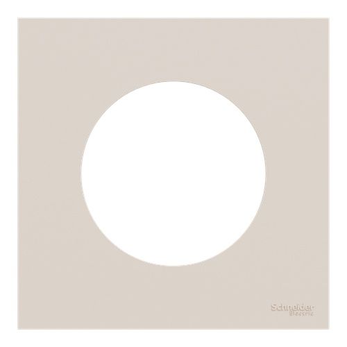 plaque de finition 1poste Schneider Odace beige sable - vue de face
