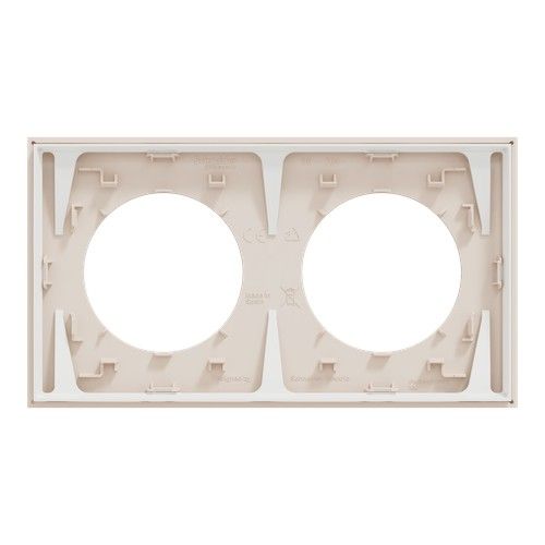 plaque de finition 2 postes Schneider Odace beige sable - vue de dos