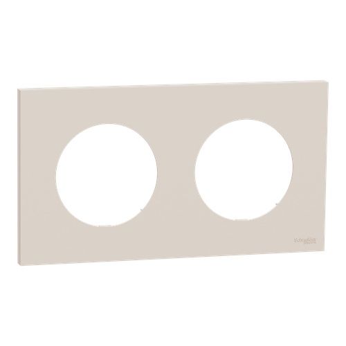 plaque de finition 2 postes Schneider Odace beige sable