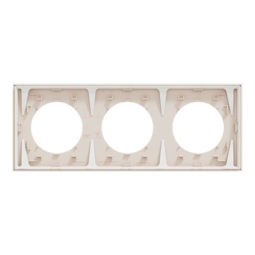 plaque de finition 3 postes Schneider Odace beige sable - vue de dos