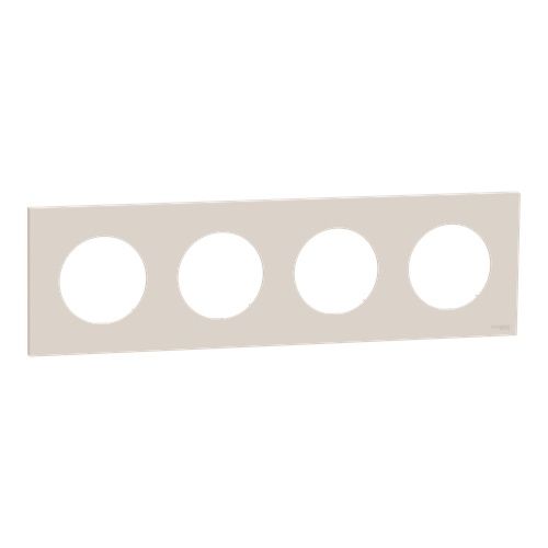 plaque de finition 4 postes Schneider Odace beige sable
