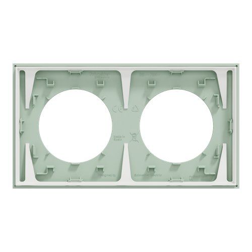 plaque de finition 2 postes Schneider Odace Vert jade - vue de dos