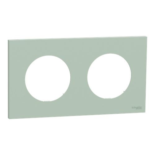 plaque de finition 2 postes Schneider Odace Vert jade
