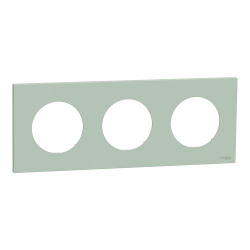 plaque de finition 3 postes Schneider Odace en vert jade
